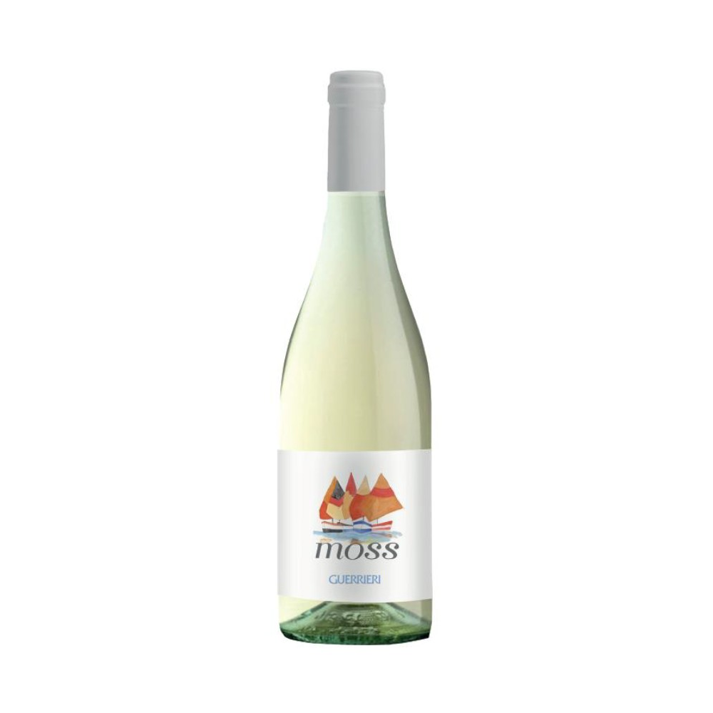 Lengvai putojanti baltas rūšinis vynas Moss Frizzante Guerrieri 0,75l