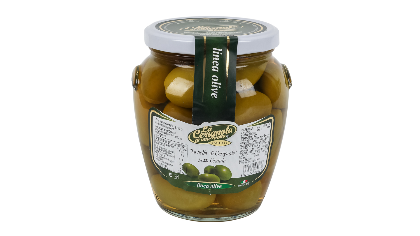 Žaliosios alyvuogės Bella di Cerignola 550g