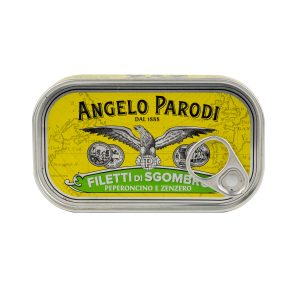 Skumbrės file alyvuogių aliejuje su čili pipirais ir imbieru 125g