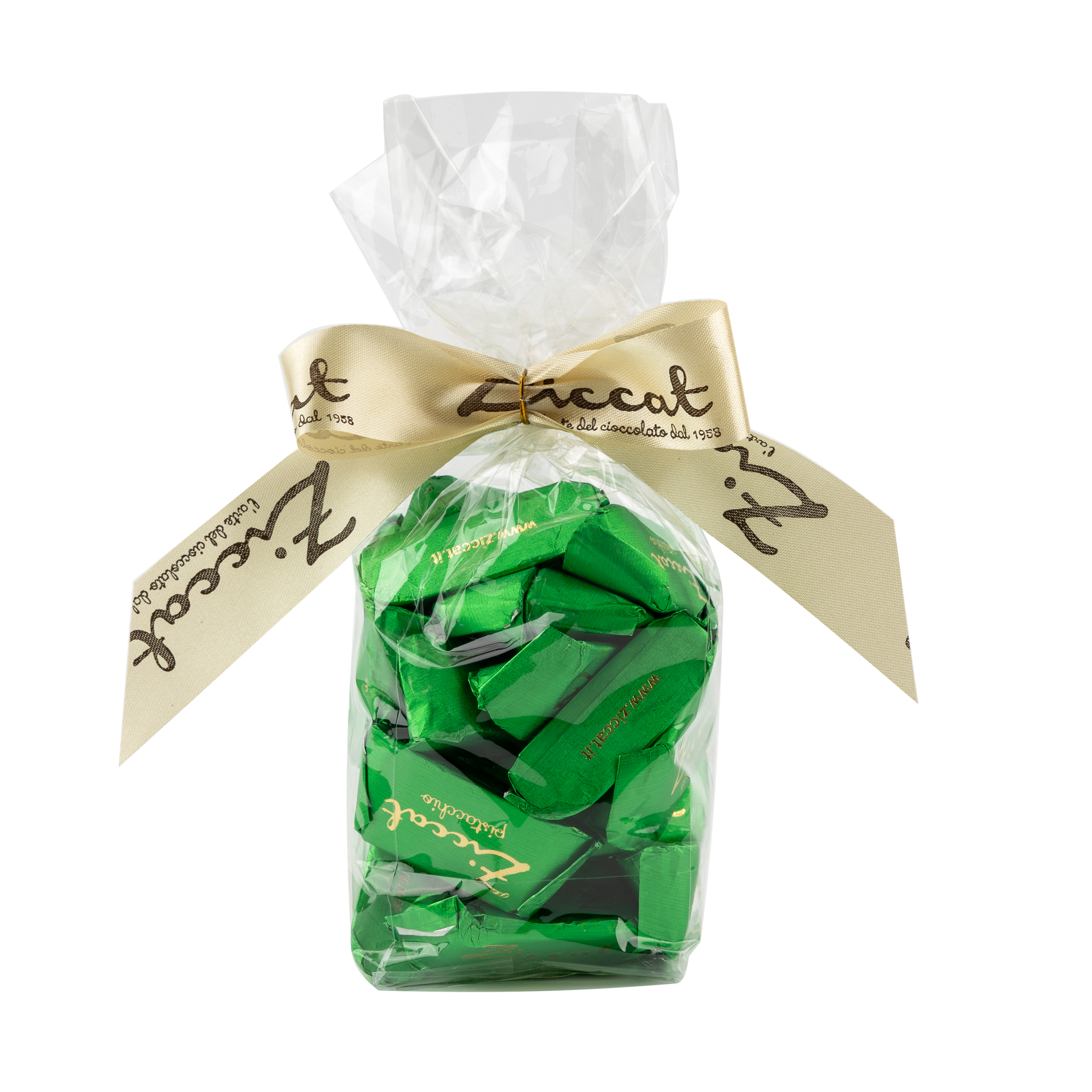 Baltojo šokolado ir kreminės pistacijų pastos saldainiai GIANDUIOTTI PISSTACCHIO 200 g