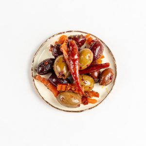 Marokietiškų skonių alyvuogės 300g